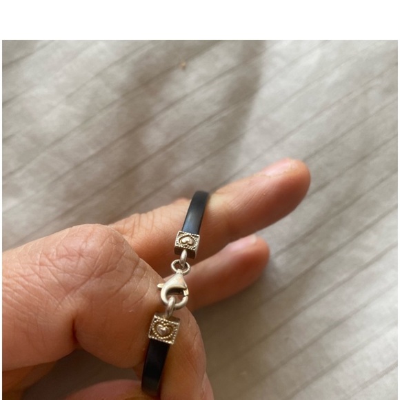 3 butterflies on thick plastic bracelet 925 silver stamp on it - Picture 3 of 6